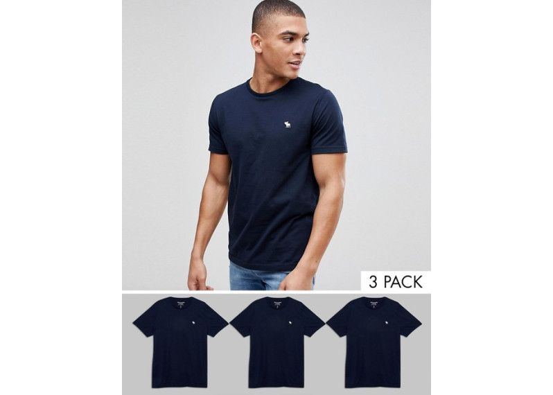 3 Pack T-Shirt Crewneck Muscle Slim Fit in Navy